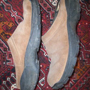 Land's End All Weather Suede Leather Shoes Slip on Mules Mens Size 10, broken in